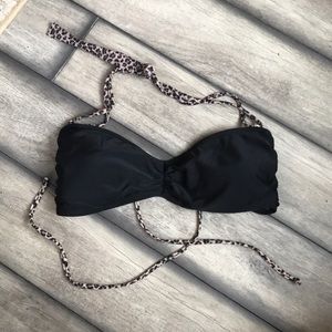 Black and leopard bikini top